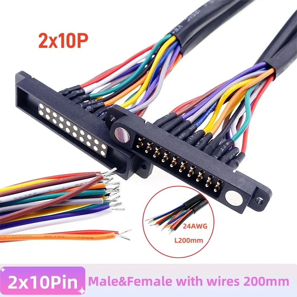 1/3/5/20/50 Stück zweireihiger Hochstrom-Magnet-Pogo-Pin-Stecker 8 10 12 14 20-polig männlich weiblich Pitch 2,54 mm DC Power Charging