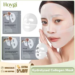 Collagen Face Mask Hydrating Shrinking Pores Fade Fine Lines Moisturizing Refreshing Hyaluronic Acid Sheet Mask Korean Skin Care