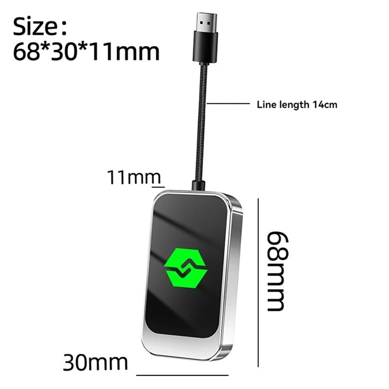 Adaptor USB nirkabel 2 dalam 1 untuk mobil, adaptor otomatis Android 2 dalam 1 dengan kabel konversi, adaptor mobil ke nirkabel