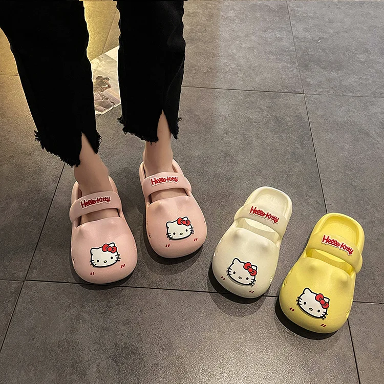 

The New Sanrio Hello Kitty Shoe Slippers Fashion Slippers Summer Slippers Cute Cartoon Casual Fashion Pretty Girl's Beach Shoes