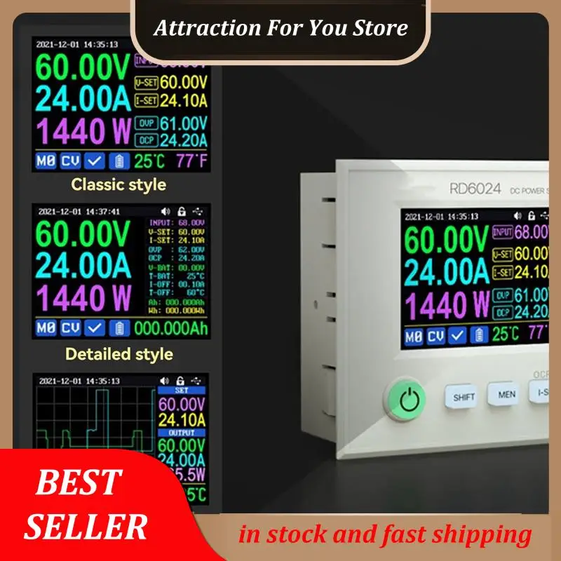 

Hot Selling CNC DC Regulated Power Supply 24A Digital Display 12V/36V/48V/60V Adjustable Battery Charger 5V