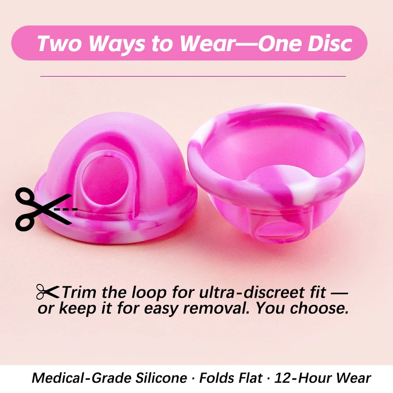Menstrual Disc Reusable Soft Silicone Period Disc Kit with Sterilizer Cup & Case, Feminine Hygiene Menstrual Cup Alternative S/L