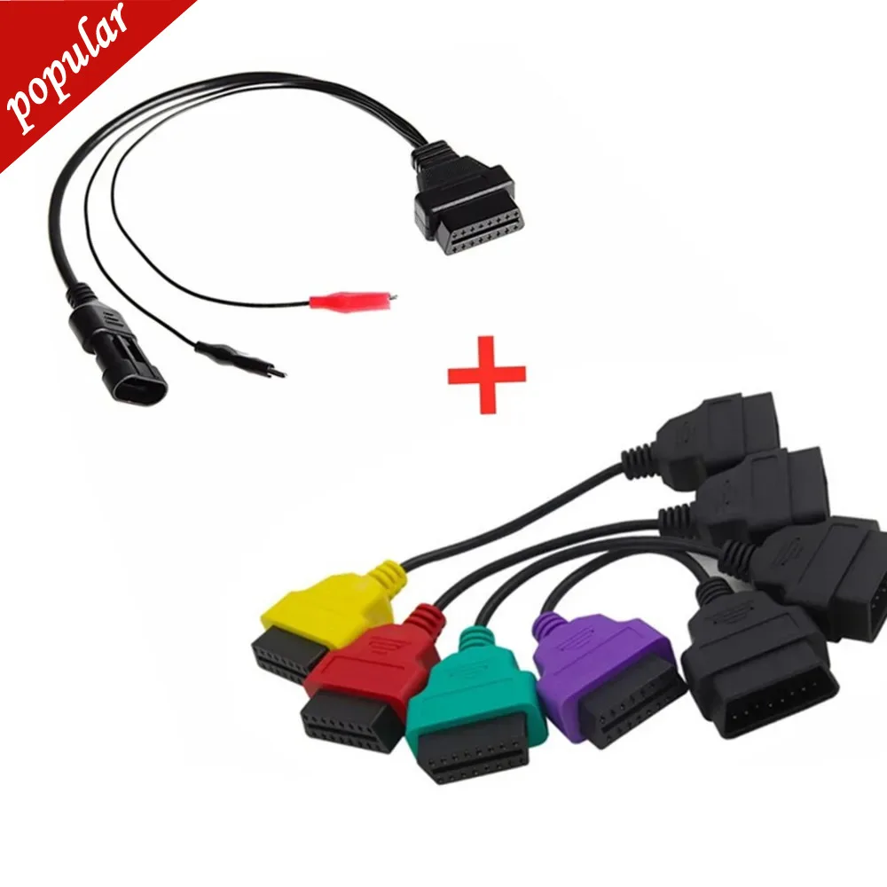 

4PCS/lot fiatecuscan OBD2 Connector plus 16Pin OBD2 to 3Pin OBD1 Diagnostic Adapter Connector Cable For Fiat Alpha Romeo