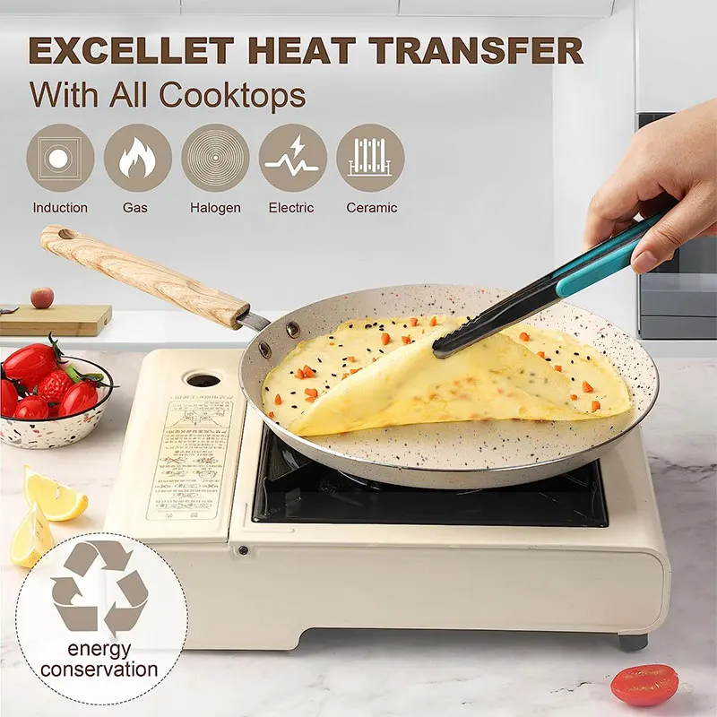 Thickened Crepe Pan Nonstick Pancake Griddle Pan Steak Omelette Cooking Breakfast Maker Induction Gas Cooker Easy Clean Bakeware