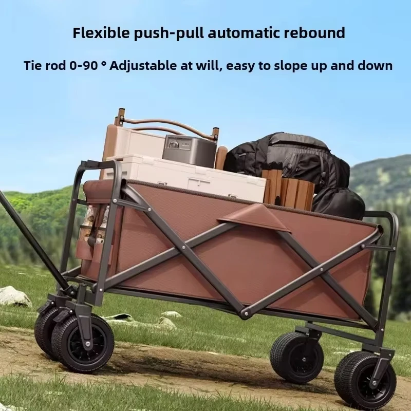 

Outdoor camping cart, grocery shopping stall, shopping cart, camping picnic, portable folding outdoor camping luggage trailer