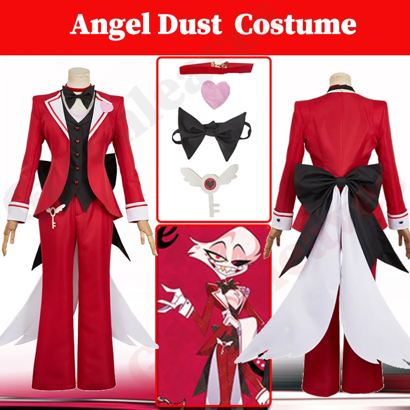 تلفزيون فندق 2 الجحيم نزل الملاك الغبار تأثيري الأحمر بتلر زي هالوين الدعاوى النساء الكبار الإناث تمويه الملابس ربطة القوس فيونكة مجموعة الزي