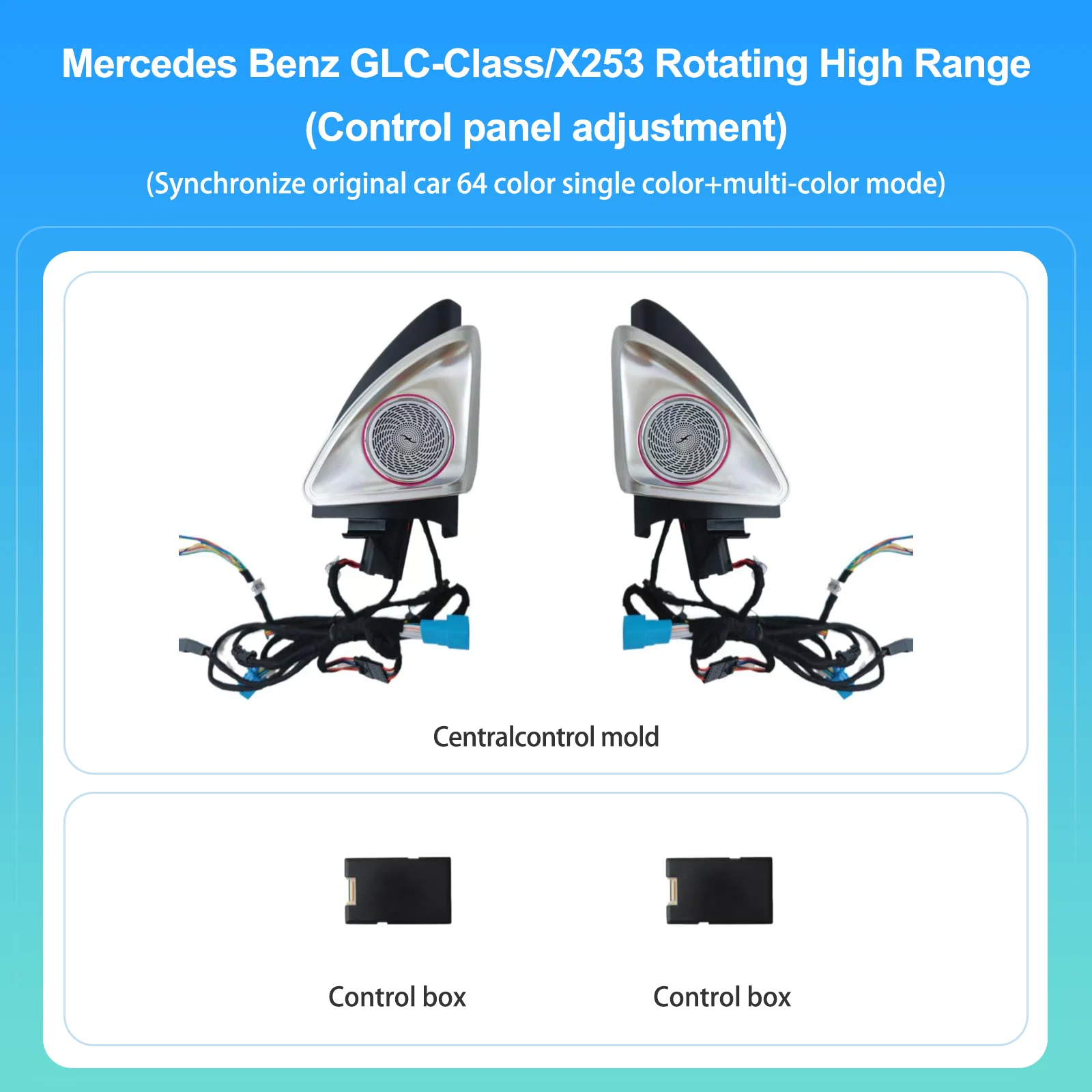 Past Voor Mercedes W167 W177 W205 W206 W213 W214 W222 W223 X253 X254 GLE GLS GLC EEN C E S OEM Gegoten 4D Roterende Tweeter Ambient L
