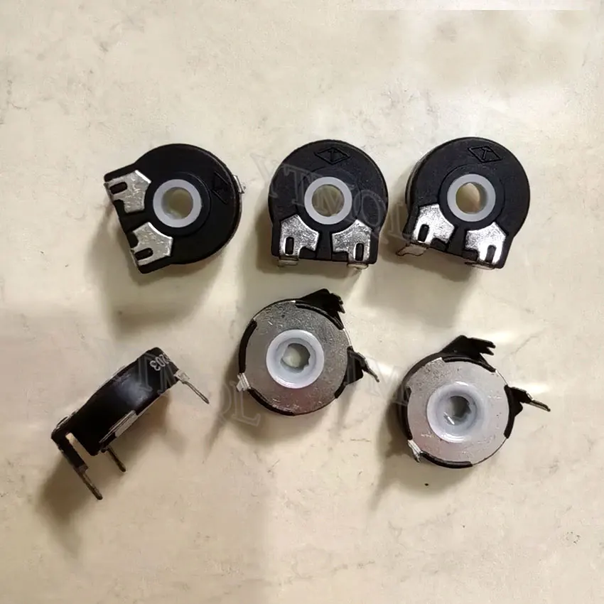 2PCS PT15 Adjustable Resistor 1K 2K 5K 10K 20K 50K 100K 500K Elliptical Hole Horizontal Potentiometer Connector