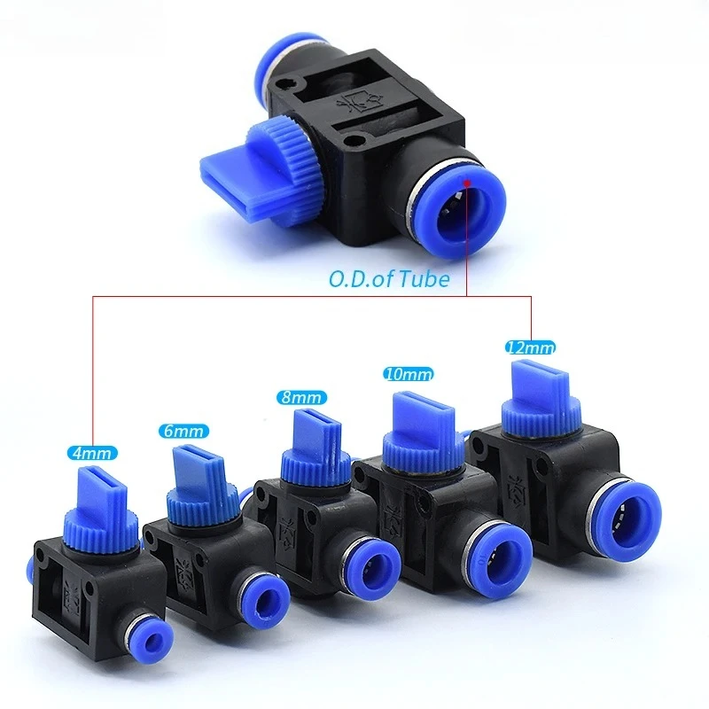 Pneumatic Parts 4mm 6mm 8mm 10mm 12mm Improvement Pneumatic Air 2 Way Quick Fittings Push Connector Tube Hose Plastic