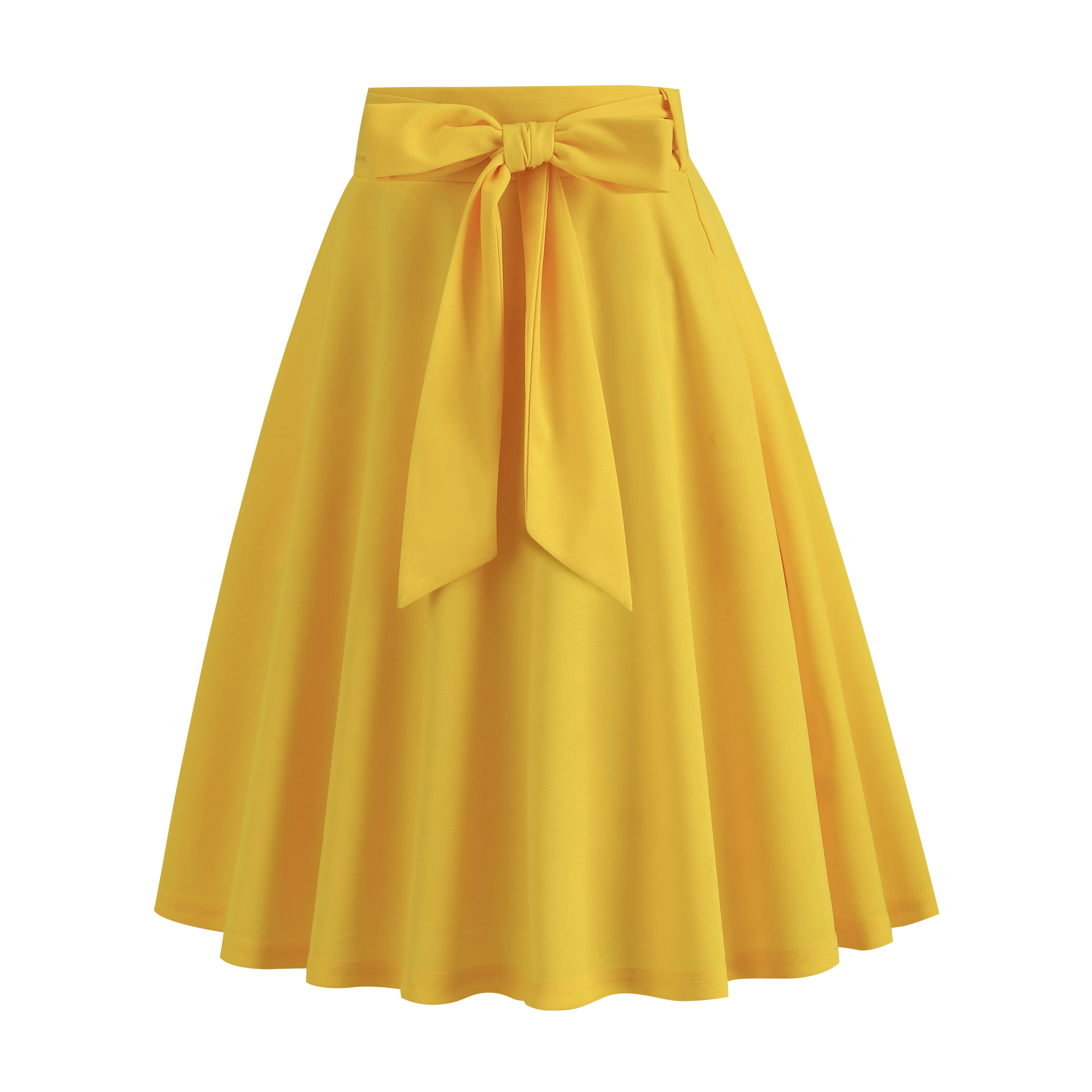 

Belt Retro Hepburn Pocket Bow Women's Elegant Skirt