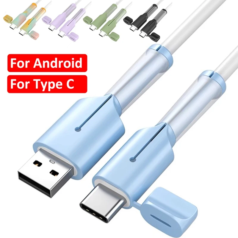 Osłona kabla USB typu C Osłona przeciwpyłowa Silikonowa, odporna na złamania osłona ochronna do linii danych Xiaomi Huawei Samsung iPhone 15