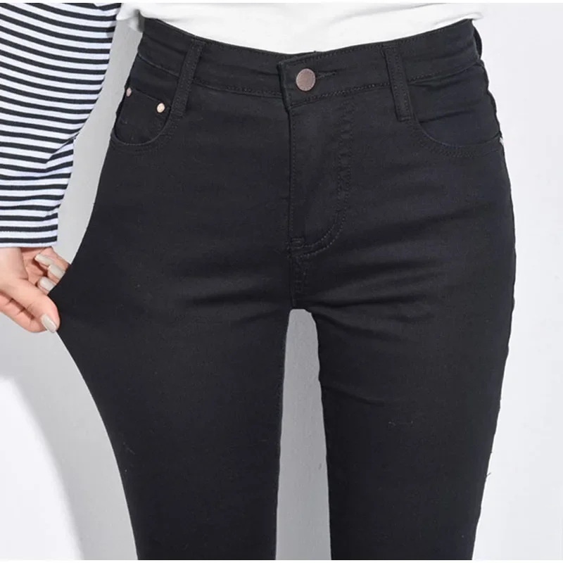 Extra Long Black Stretch Skinny Jeans Tall Girl Super Elastic Extended Length Casual Slim Fit  Denim Pencil Pants Taller Ladies