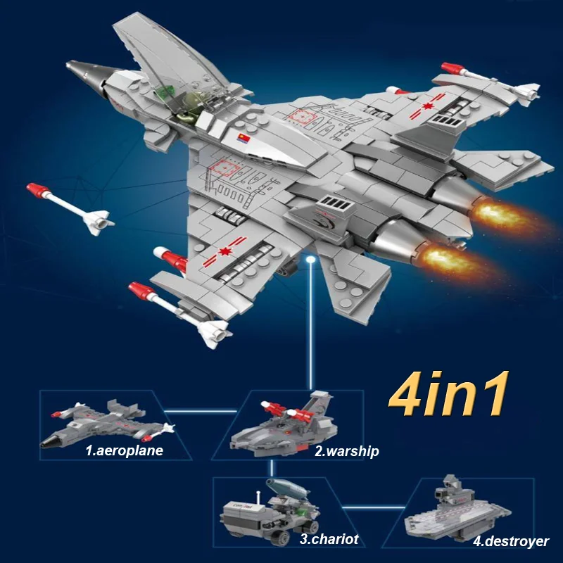 

Набор солдат 4 в 1, 411 шт., Вторая мировая война, военный самолет, модель самолета, технология, строительные блоки, игрушка для мальчиков, подарок для взрослых