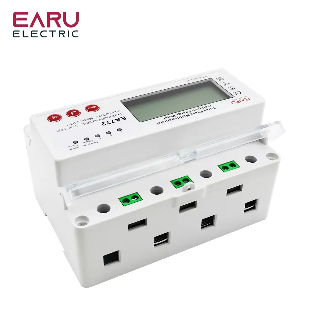 Imagem -05 - Medidor Multifuncional de Energia Trifásica Inteligente Bidirecional 100a 50hz 60hz Kwh Monitor de Consumo de Energia Display Lcd