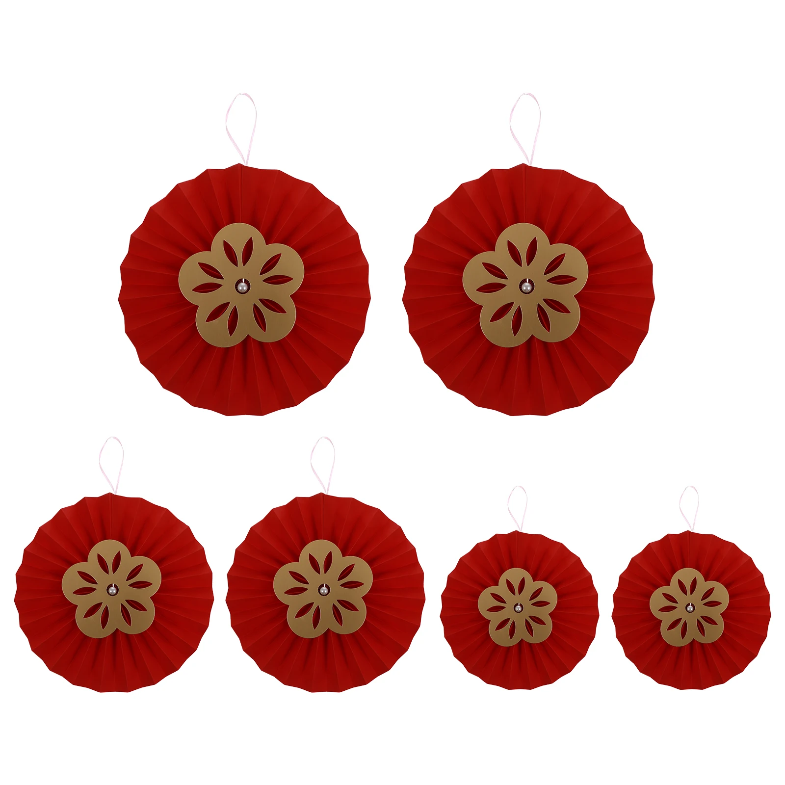 

6pcs Paper Fan Flower Decoration Set Bright Chic Colors Wedding Party Chinese Style Hanging Home Accessories Craft Fan