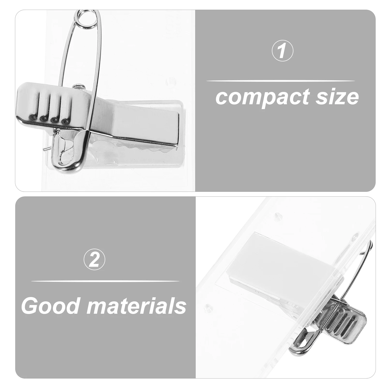 

10pcs Transparent Acrylic Identity Tag Holders Name Badge Cases For Work School Office Employee Student Staff