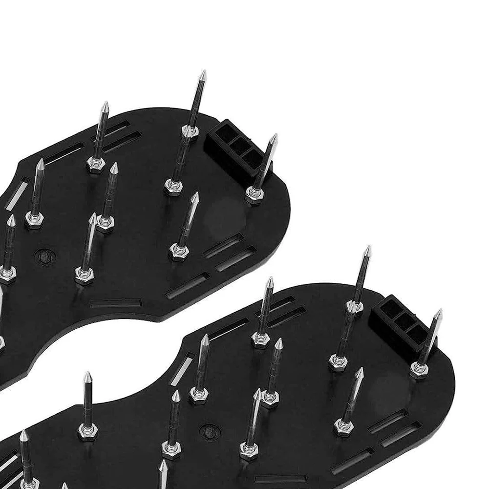 Arejador de gramado sapatos sandálias de jardinagem com alça ajustável ferramenta de aerador de gramado antiderrapante para arejar o solo do gramado