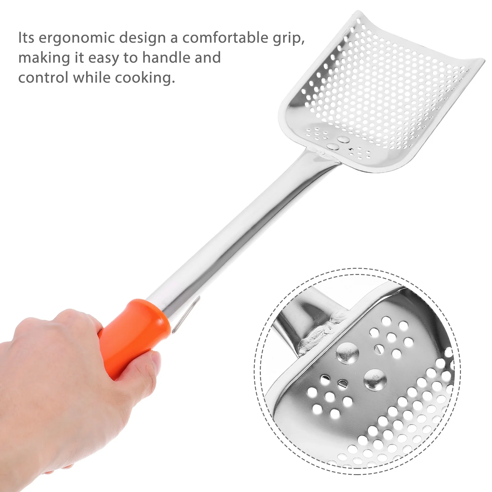 

Stainless Steel Oil Slag Scoop Fine Mesh Oil Filter Sieve Skimmer Spoon Practical Handle for Hot Pot Stir Fry Cooking Strainer