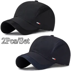 2 unids/set gorra de béisbol informal para hombre gorra de pico de pato transpirable ligera personalizada gorra de béisbol para deportes al aire libre para Unisex