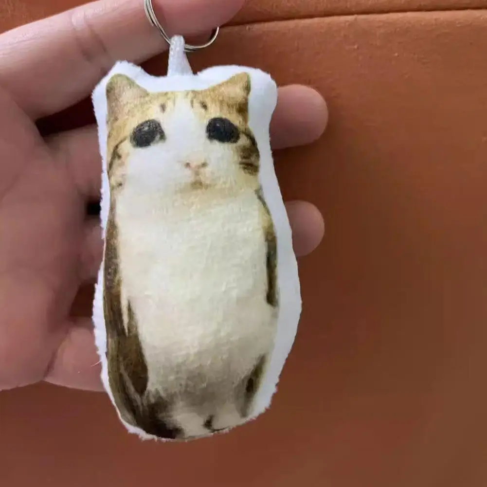 Cat Voice Keychain With Sound Funny Cute Rotating Keyring Pendant Portable Plush Cartoon Bag Pendant Gift For Backpacks 열쇠고리 image 3