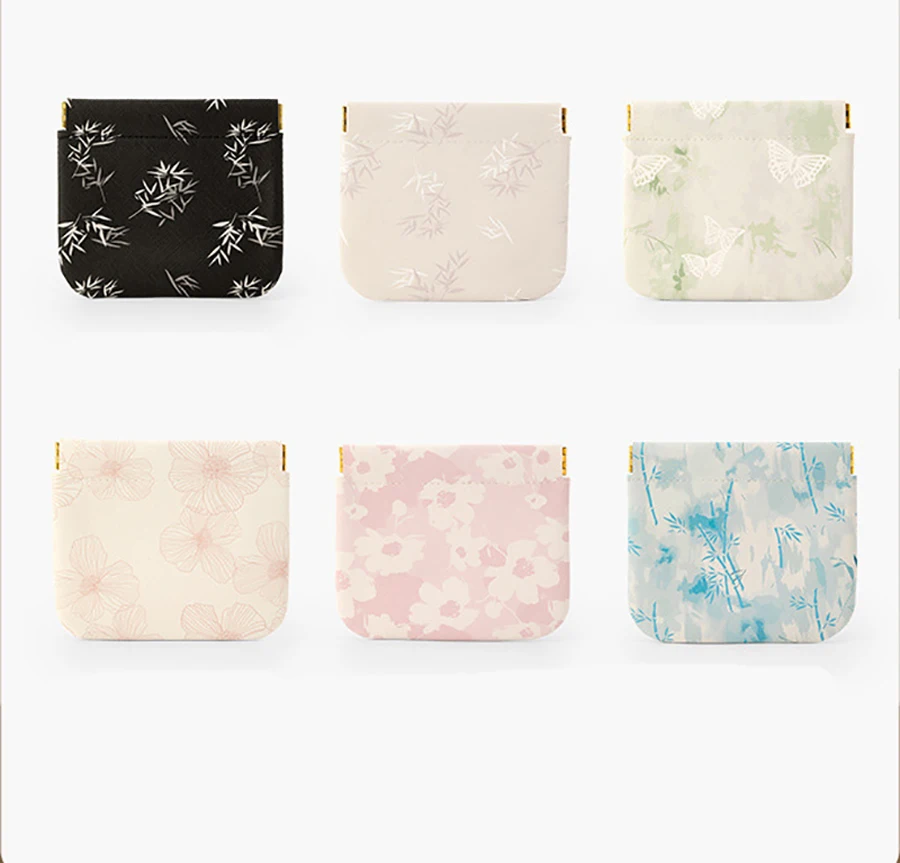 

10pcs Coin Purses Bamboo Printing Lipstick holder Protable Storage Bag S L