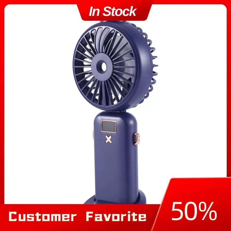 Vendita superiore 5000Mah Ventilatore elettrico pieghevole USB ricaricabile Ventola di raffreddamento ad aria Funzione spray Ventilatore portatile con display digitale a 5 velocità