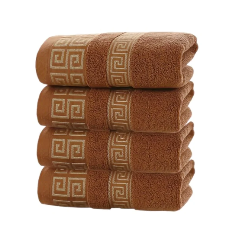 1/4/6pcs Brown Cotton Towels 34x74cm/70x140cm Embroidered Hotel Quality Bath Towel for Adults Christmas Gift Thicken Face Towels