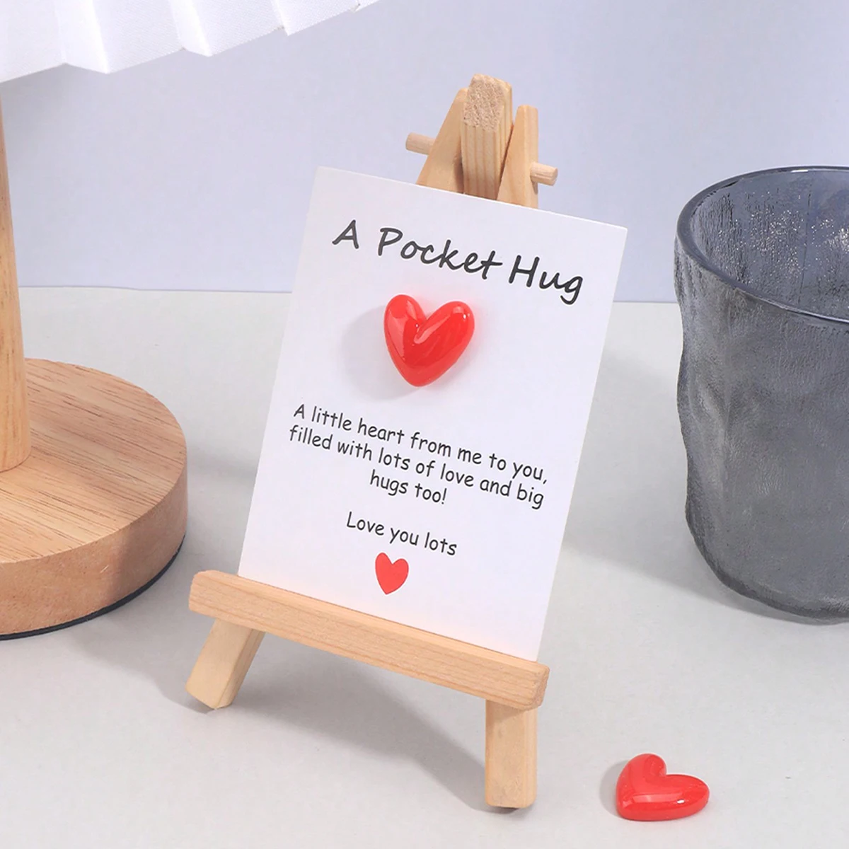 4PSPocket Hug Card,Small Heart Love Note,Valentines Day Gift for Her,Birthday Encouragement Card,Emotional Support Greeting Card