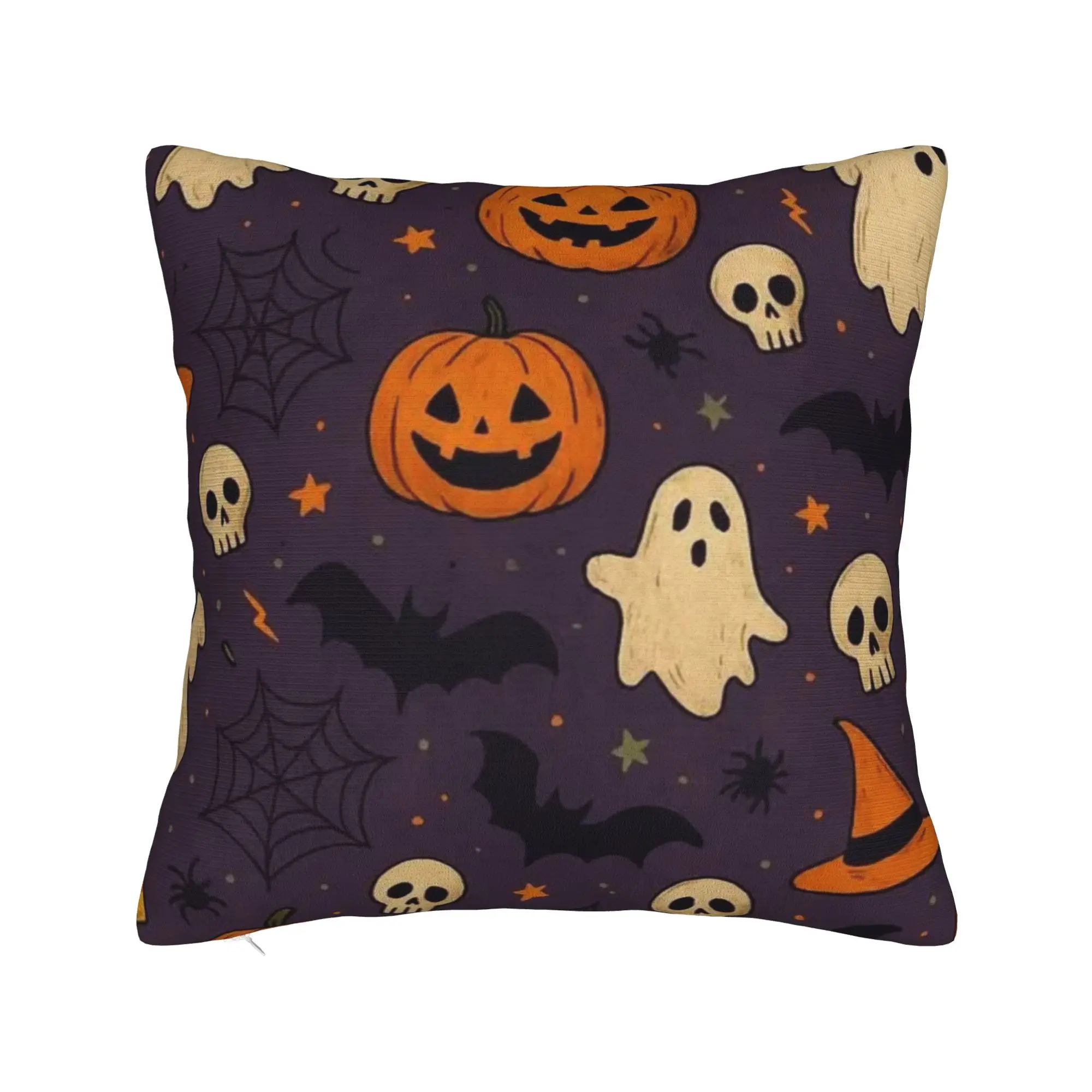 Halloween Ghost Pumpkin Spooky Trick Or Treat Witch Pillowcases Printed Cushion Cover Decorative Pillow Case Home Multi Size