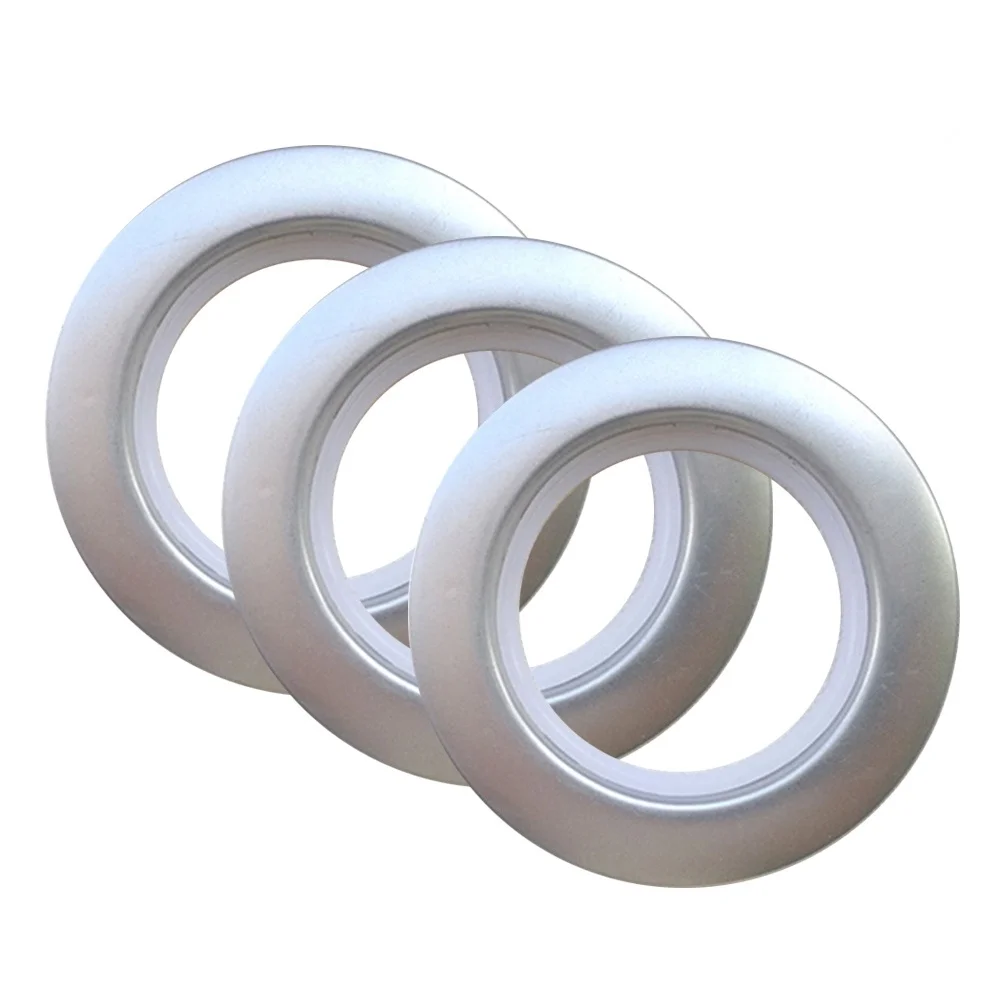 

20pcs Curtain Rings Snap Fix Eyelet Rings Iron Material Low Noise For Small Pocket Tabs Drapery Rod Silver Color
