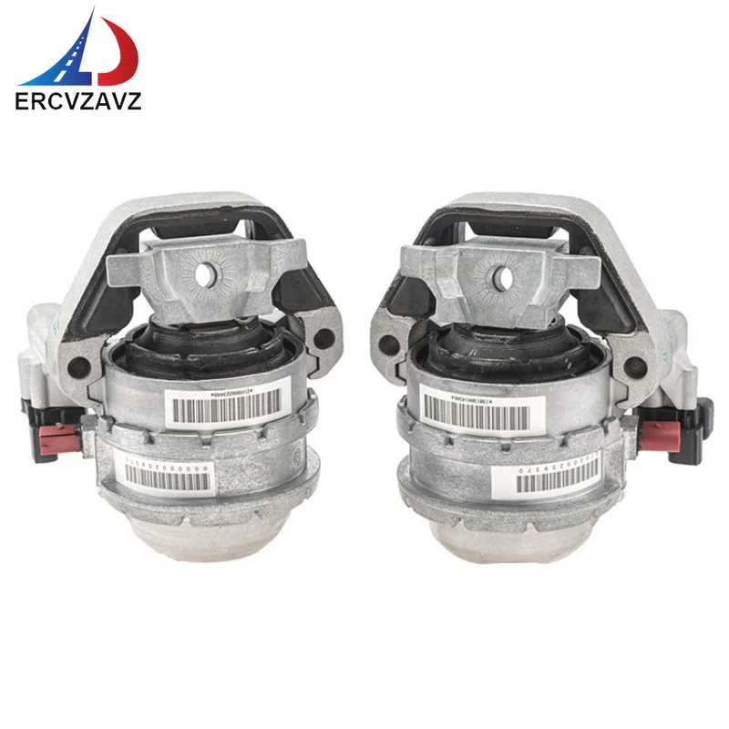 2pcs/set Engine Mount Left & Right Motor Mounts 4H0199255T 4H0199256T For 2013-18 Audi S6 S7 RS7 4.0L V8 4H0199255AA 4H0199256AA