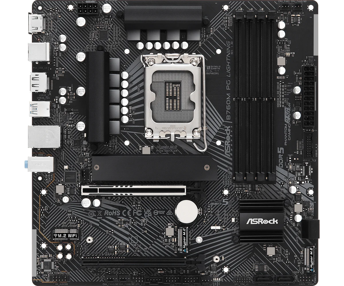 ASROCK B760M PG LIGHTNING Motherboard Intel B760 LGA1700 DDR5 256GB Support 14900 14490 13700 13400 12900 CPU