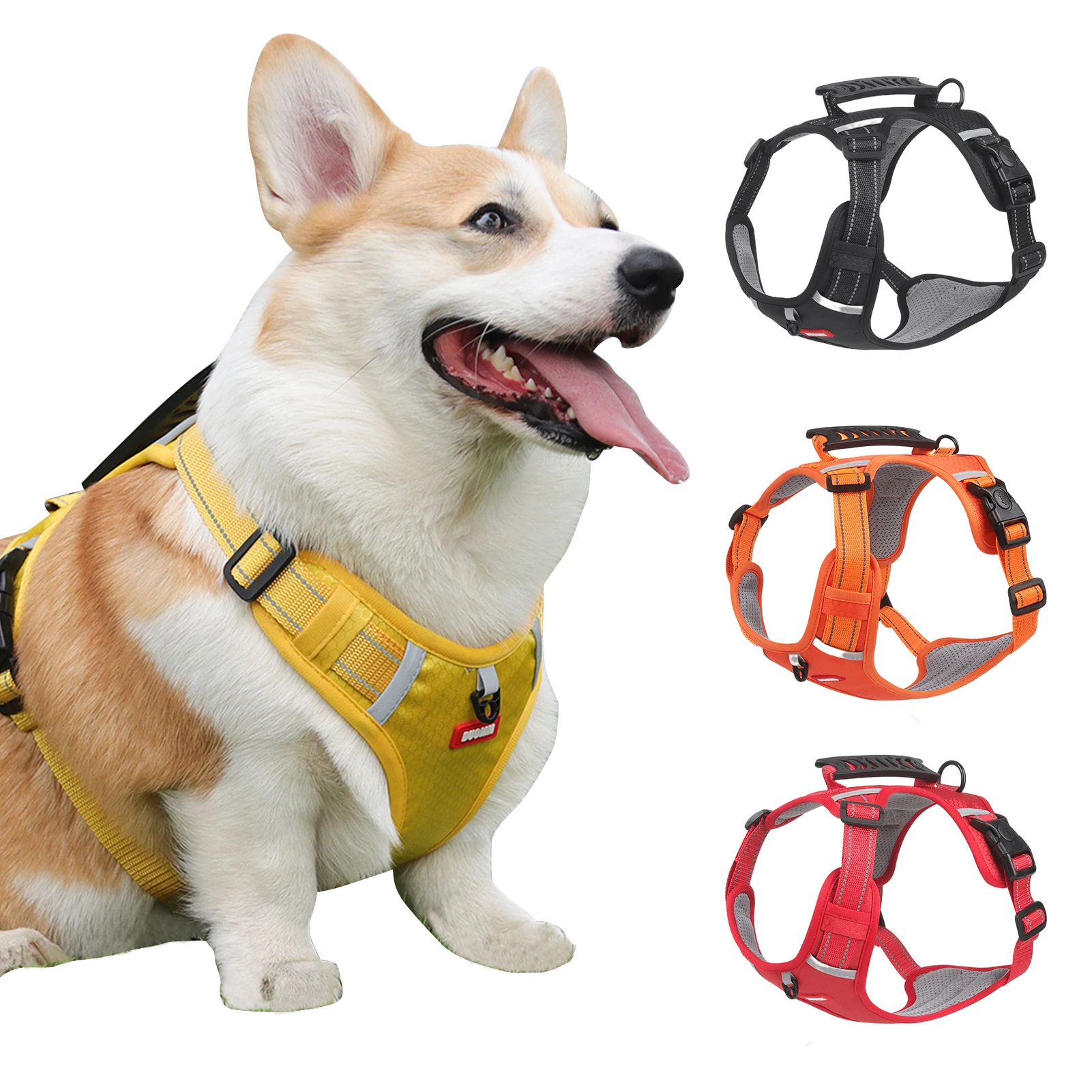 Dog Harness for Full Body Type Breathable Oxford Cloth Reflective Harness for Small Medium Large Size Dog Pet Dogs Accessoires