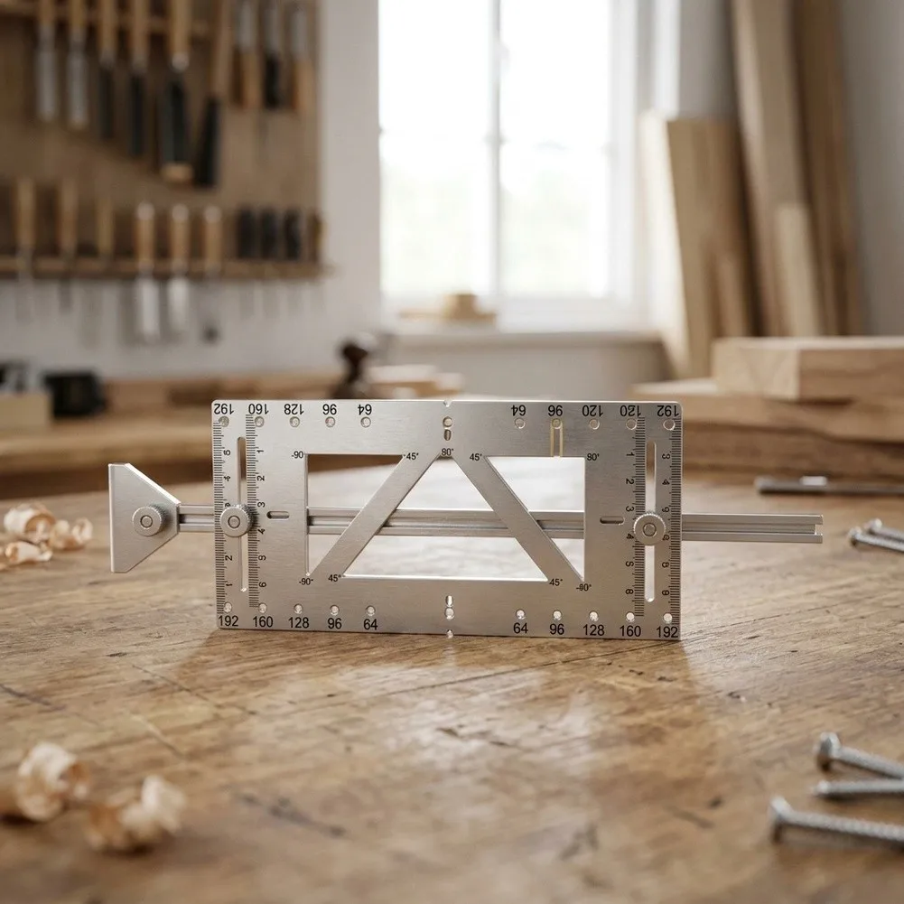 Aluminum For drilling Template for Cabinet Hardware Featuring for six Standard Hole Spacing and Permanent Markings