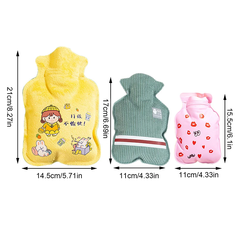 Cute Cartoon PVC Hot Water Bottle Creative Water Filling Hot Water Bag Hand Warmer Baby Student Cartoon Warm Baby Home Necessary