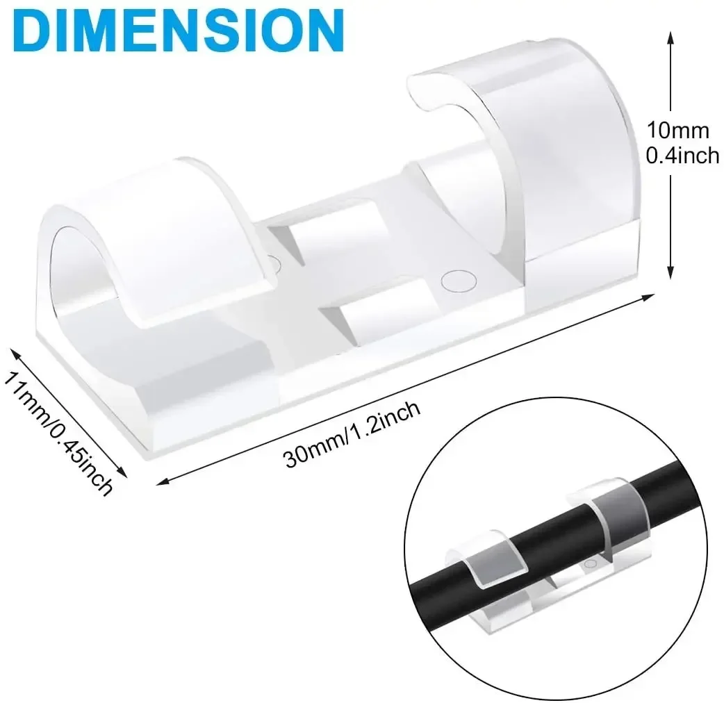 20/40 قطعة منظم الكابلات مقاطع إدارة الكبلات مدير الأسلاك حامل الحبل USB شحن كابل نقل بيانات بكرة اللفاف الحائط هوك
