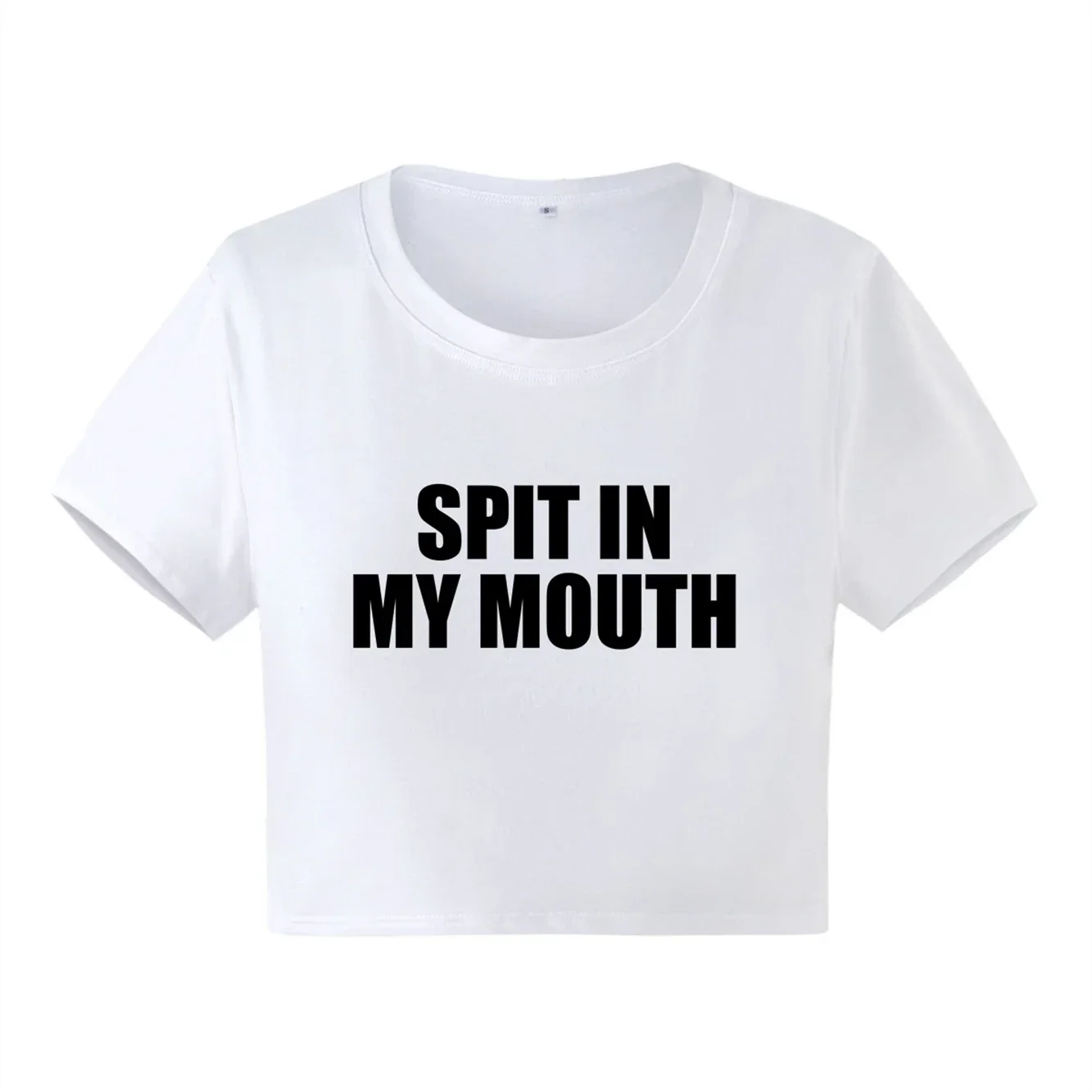 Spit in My Mouth Crop Top Baby Tee Mädchen Sommerdruck Slim Tops Y2k EMO Mädchen Casual T-Shirts Tops Sommer 90er T-Shirts Vintage Tops – Detail 12