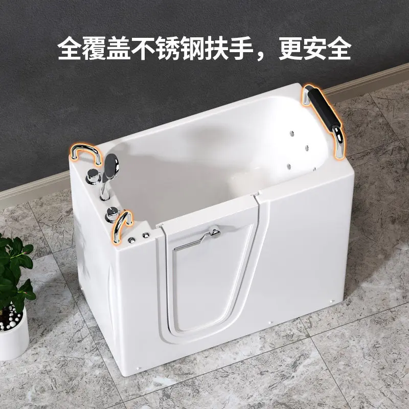 Walk-in elderly bathtub inner opening door acrylic barrier-free household small apartment thermal insulation
