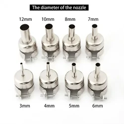 Universal Nozzles For 850 852D 898 Soldering Station Hot Air Welding Nozzle 3-12mm Welding Tables Nozzle Tips 1pc Welding Parts