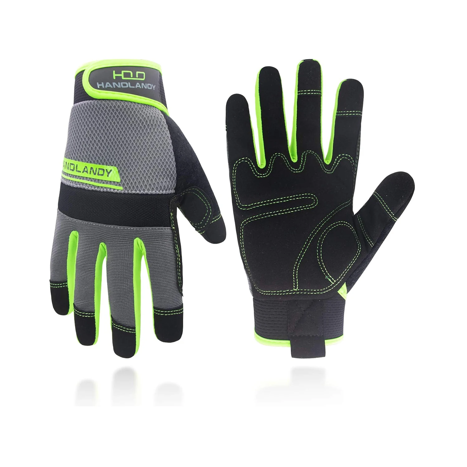 HANDLANDY Work safety Gloves, Utility Safety Mechanic Working Gloves Touch Screen, Flexible Breathable Yard Work Gloves