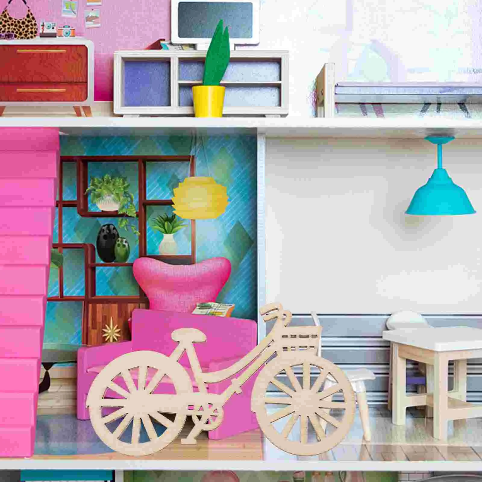 

12 Pcs Miniature Kit Bicycle Model Bikes Wooden Dollhouse Furniture Dirt Accessories