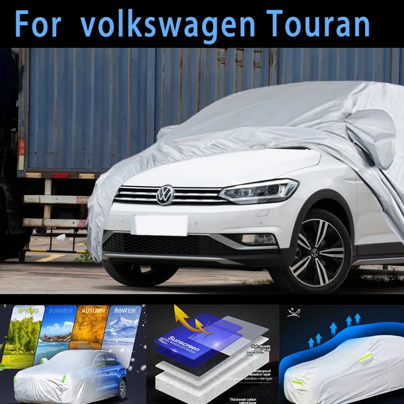 For volkswagen Touran Outdoor Protection Full Car Covers Snow Cover Sunshade Waterproof Dustproof Exterior Car cover protection