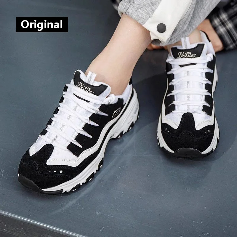 Skechers Women's sneakers Fashion Casual shoes Retro shock-absorbing Panda shoes