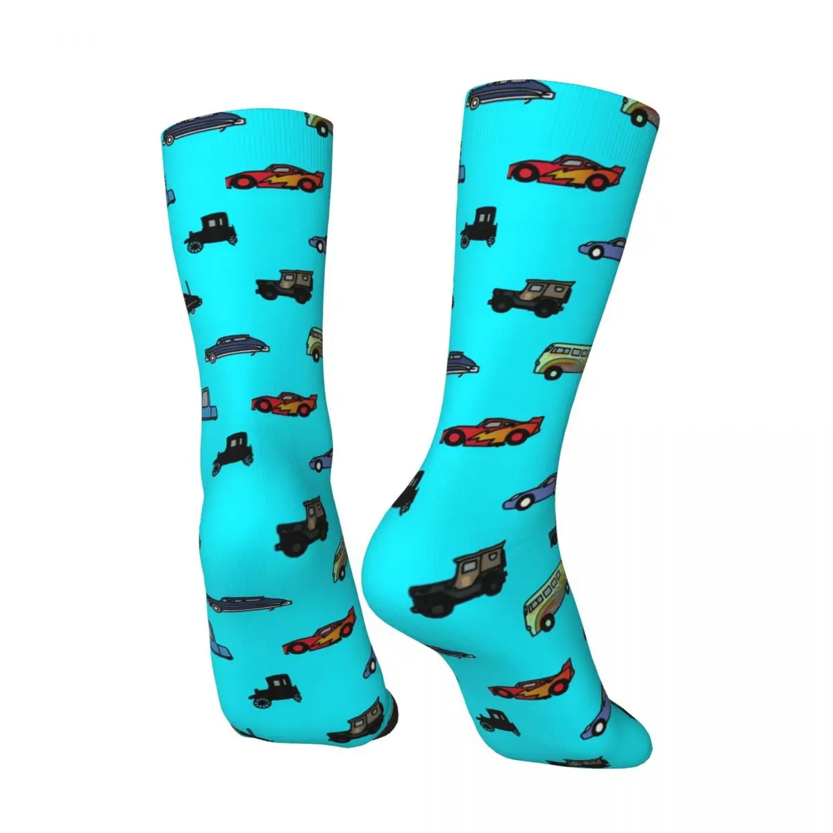 Vintage Cars Camper Vans Pick Up Truck Vintage Cars Childrens Design Men's compression Socks Unisex Street Style Crew Sock