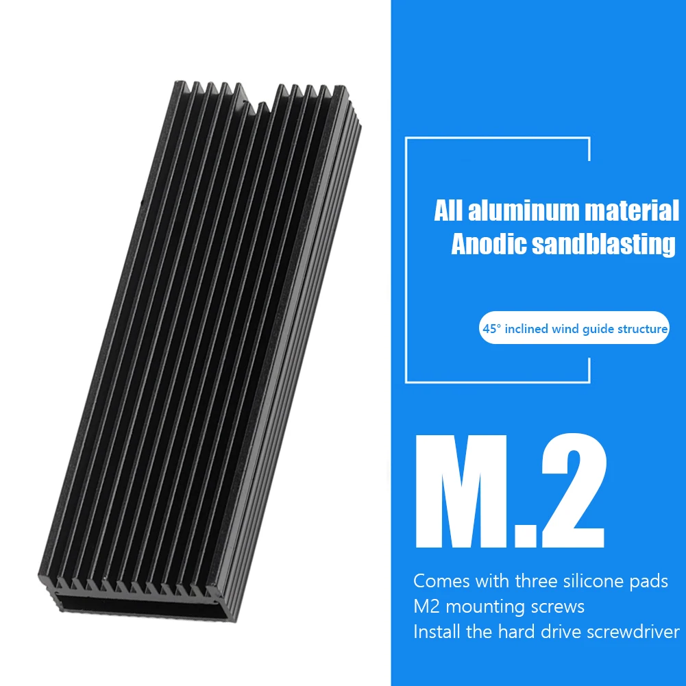 M.2 NVMe SSD Heatsink with Thermal Pad Heat Cooler M2 2280 Solid State Hard Disk Heat Sink Aluminum Radiator For Desktop PC