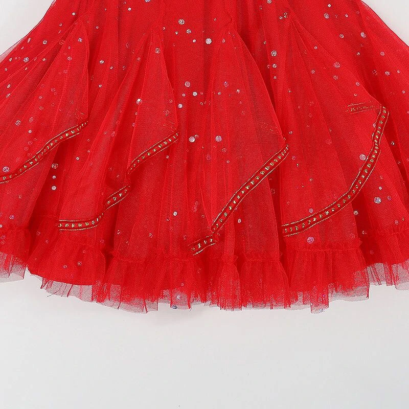 Puffy Half Skirt Large Size Slimming Base Skirt Square Dance Original Design 2024 Dancing Short Skirt Three Step Red Skirt