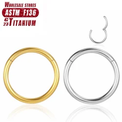 F136 Titanium Piercings Tragus Clicker Septum Cartilage Nose Rings Hinged Segment Earring 16G 18G 20G Women and Men Body Jewelry