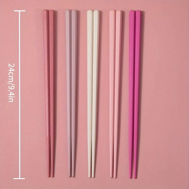 Small Fresh Macaron Hexagonal Chopsticks for One Person Ideal for Home Use