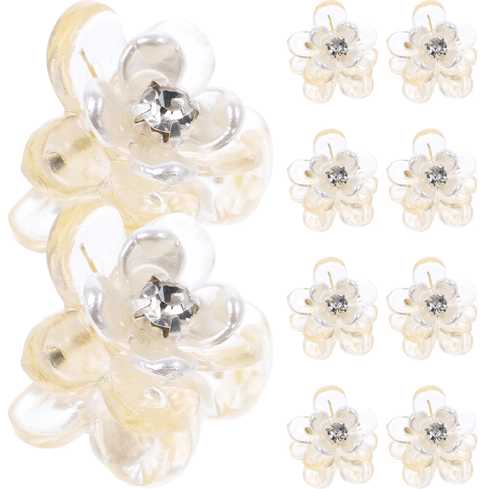 

10 Pcs Mini Flower Claw Clips Small Grip Hair Jaw Clips Big Buckle Fixers Lightweight for Girls Women Toddler Baby Kids