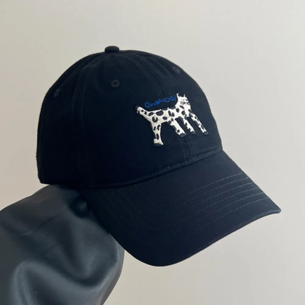 Simple Embroidered Embroidery Baseball Cap Retro Peaked Cap Letter Baseball Hat Cotton Sunscreen Hat Sun Hat Men